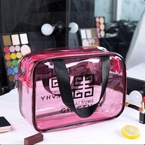 Cosmetic bag Transparent female net red portable travel large capacity waterproof wash bag Bath storage bag ins wind super fire 
