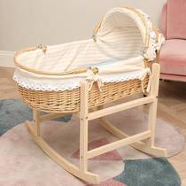 Fuji cradle bed basket baby rock bed handlift basket basket carriage environmentally friendly baby bed solid wood net