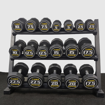 TIGER FORCE Commercial-grade gym Home ten-angle PEV rubber dumbbell fitness exercise set tasteless