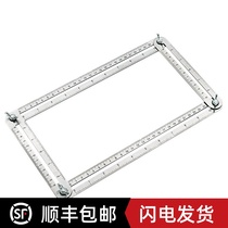 Four folding ruler stainless steel four folding ruler arbitrary angle ruler multi-function horizontal positioning ruler measuring ruler