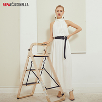 Papacoccinella climb Climbing Folding Ladder Multifunction Home Herringbone Champagne Gold Aluminum Alloy Three-step Ladder