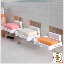 Soap box shelf Drain toilet creative hole-free soap shelf Household suction cup Wall-mounted soap box