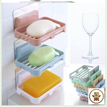 Non-perforated soap box Toilet soap rack Single suction cup drain creative wall soap rack Bathroom shelf