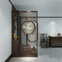 New Chinese-style door living room screen partition Home barrier brake entrance hollow decorative grille block solid wood screen cabinet