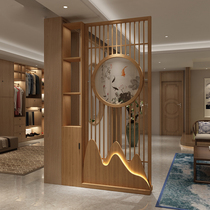 New Chinese style solid wood screen partition living room home door door barrier decorative cover entrance door hollow dining side cabinet