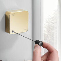 Invisible telescopic clothesline steel wire rope frame shrink wall-mounted balcony sunburn Quilt Cool Clothes Free From Perforated Storage Shelf