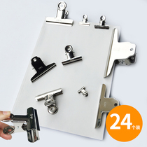 Deli round clip Yamagata clip Cold-rolled steel thickened large stainless steel ticket clip Steel clip Fixed ticket clip Iron clip