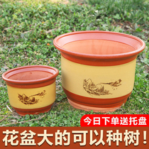 Flower pot ceramic extra large flower pot coarse sand orchid orchid flower pot landing bonsai green plant purple sand Flower home batch special clearance