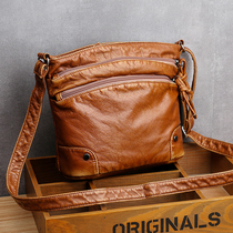 Multi-layer zipper small bag womens bag 2020 new shoulder bag fashion versatile messenger bag soft leather lady mother bag
