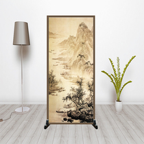 Chinese screen partition wall decoration entrance entrance entrance simple office living room double-sided background baffle fabric seat screen