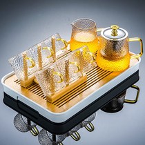 Tea tray new Chinese glass tea set high-end small tea tray one person with kung fu tea cup teapot tea maker Japanese commercial