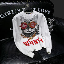 European station Tide brand money mouse embroidery round neck sweater mens autumn trend loose large size pullover coat top (