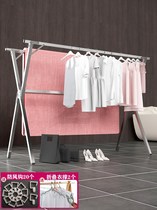 Balcony clotheshorse-clotheshorse-clotheshorse-floor folding room inside and outside telescopic sunburn Quilt God dryer Double-bar-style sturdy