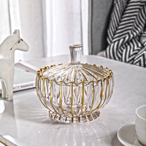 Nordic Light Lavish Feng Shui Crystal Glass Sugar Jars Living Room Creativity Modern Few Cabinets Decoration Upscale Sketch Gold With Cover Candy Box