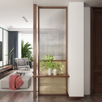 Japanese style simple solid wood rattan screen Changhong glass porch bedroom restaurant hotel bathroom blocking household partition