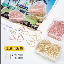 Cute water drop paper clip office supplies creative walk needle metal bookmarks stationery paper paper clip special shaped clip