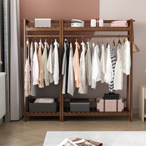 Solid wood coat rack Floor-to-ceiling home bedroom multi-function coat rack Simple modern net red hanger shelf