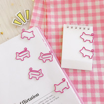 Cute pink and tender girls paper clip student stationery clip creative small bookmarks pink pin piggy cute file clip special shaped paper clip clip three pieces