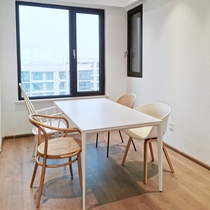 Italian light luxury pure white rock board table Nordic small household rectangular aluminum alloy minimalist ins table