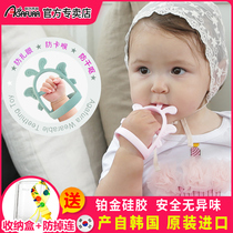 South Korea imported baby bracelet teether baby ring anti-eating hand molar stick toy can be boiled silicone bite glue soft