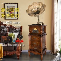 Retro phonograph vinyl record player classical old-fashioned record player pure copper speaker Bluetooth audio living room audio