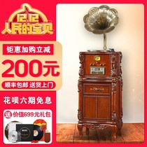 American solid wood nostalgic retro phonograph living room living room classical loudspeaker vinyl record player vintage record player