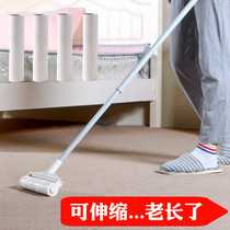 Household long rod peelable roller Wool machine retractable long handle hair dispenser replacement roll paper floor dust roller brush