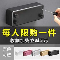 Telescopic brushed clothes hangers balcony stainless steel drying quilt rope double line without punching