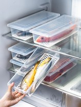 Household refrigerator crisper box plastic sealed storage box rectangular fish meat fruit food box drainage frozen box