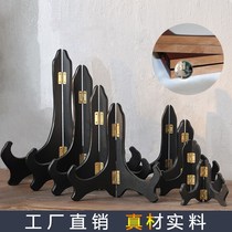 New solid wood round plate holder Puer tea cake photo frame clock Medal decoration plate bracket display crafts