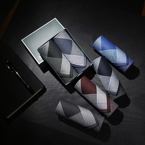 Mens small square scarf handkerchief with cotton stripes square cotton old-fashioned sweating nostalgia classic handkerchief