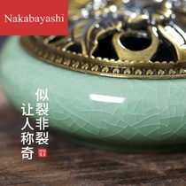 Mosquito oven ceramic indoor sandalwood incense insert household column aromatherapy stove large Pan incense burner ornaments