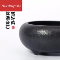 Antique ceramic pan incense burner small tea ceremony incense stove batch gift hair line incense household indoor Sandwood Aroma Burner