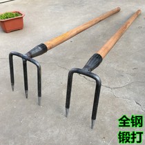Turning Earth Steel Harrowing Two Teeth Three Teeth Four Teeth Nails Harrowing Earth Harrowing Two Teeth Pickaxe Manganese Steel Agricultural Three Four Teeth Hoe big number