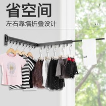 Folding clothes hanger wall-mounted invisible floating window high-rise no balcony outside telescopic toilet clothes clothes artifact