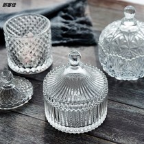 Creative home living room European-style glass candy jar ornaments entrance storage box storage jar ornament sugar jar