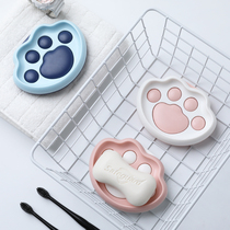 Cartoon soap box creative personality cute soap rack bathroom free hole wall wash face soap box shelf drain