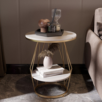 Sofa side a few light luxury Nordic rock plate corner simple balcony small round table living room creative small coffee table bedside cabinet