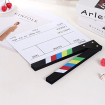 Field Scoreboard Professional Acrylic Director Striking Board Props Shooting Shadow Building Assisted Photo Decoration Clapping Board in English and Chinese Film Matcher Cinematographic Equipment Cinematographic Card Customize