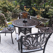 Outdoor Cast Aluminum Table And Chairs Outdoor Courtyard Casual Open-air Villa Garden Balcony Waterproof Sunscreen Iron Art Table And Chairs Combination