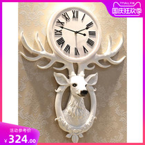 Nordic deer clock wall clock ornaments living room home creative hanging wall indoor living room study modern simple decorations