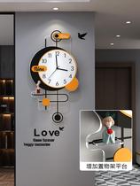 Modern simple wall clock light luxury clock living room household fashion net decoration restaurantNordic clock wall