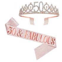 Number 50 21 13 Birthday Crown etiquette belt set girl rhinestone head belt belt Queen party supplies