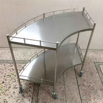 Thickened stainless steel treatment car medical cart fan-shaped instrument table medical cart instrument instrument surgical push