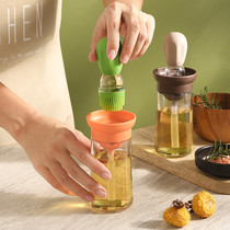 Oil brush with bottle integrated dustproof oil brush bottle kitchen silicone high temperature resistant edible grade pinch oil storage metering