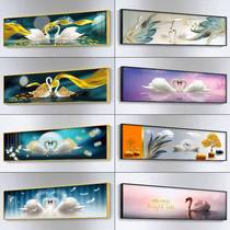 Modern minimalist bedroom bedside decoration painting master bedroom room background wall hanging painting wall swan warm new mural