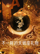 Scorpio gift 12 constellation Crystal Ball Music Box Music Box dream cure Birthday Libra girl Christmas