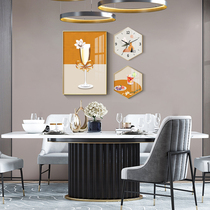 Restaurant light luxury crystal porcelain murals dining room wall atmospheric decoration painting modern simple style living room background wall hanging painting