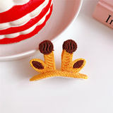 Cartoon animal knitted ear hairpin random