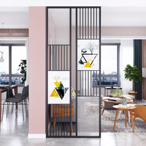 Changhong glass partition Modern simple living room entrance partition block household wrought iron stainless steel art painting screen